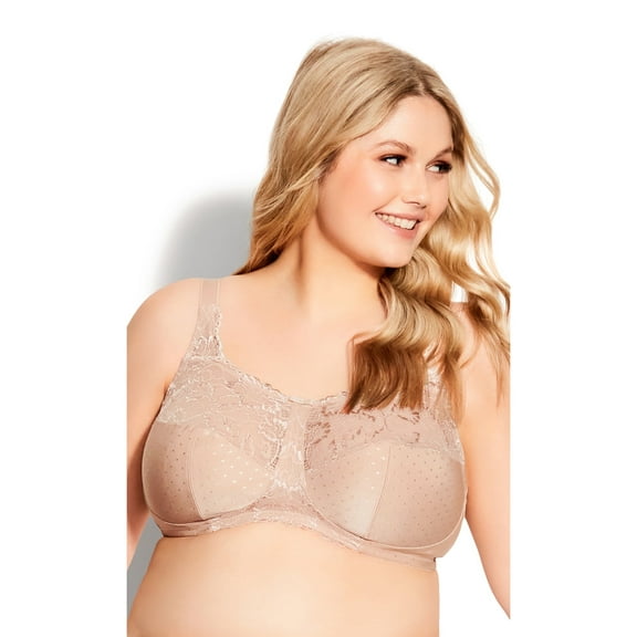 Avenue Women's Plus Size Lace Soft Cup Wire Free Bra
