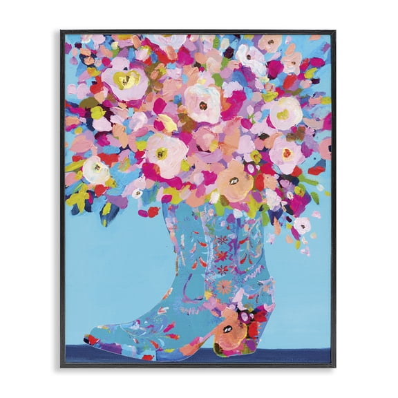Stupell Industries Cowgirl Dabs of Color Black Framed Giclee Art, design by Kamdon Kreations
