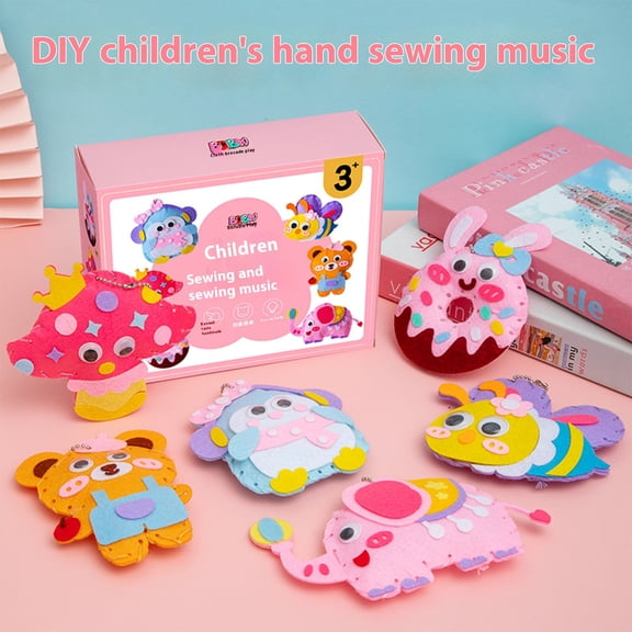 Kids DIY Sewing Kit Non Woven Doll Making Craft Set for Ages 3 6 Gift Parent Child Activity Fine Motor Skills Toy with Safe Needles