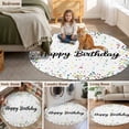 thumbnail image 6 of Round Area Rug 3ft,Happy Birthday Words Washable Carpet Non-Slip Runner Accent Rugs Indoor Floor Mat for Bedroom Living Room Decor,Colorful Ribbon Polka Dot, 6 of 9