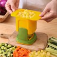 thumbnail image 5 of Picadora de verduras, picadora de mano 2 en 1 para cortar verduras y cortar en dados, picadora de artefactos multifuncional, cortador de portátil de acero inoxidable, (amarillo), 5 of 5