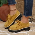 thumbnail image 4 of Women’s Suede Tassel Platform Loafers, Comfortable Lace-Up Shoes for Fall/Winter Commutes, School Days, and Casual Office Looks, 4 of 9