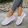 thumbnail image 3 of Women's Loafers Slip on Knit Mesh Lightweight Breathable Walking Shoes Casual Dressy Flat Driving Shoes Red Size 6, 3 of 7