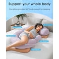thumbnail image 2 of Almohada de embarazo QUEEN ROSE Cooling en forma de E con cuña morada, 2 of 7