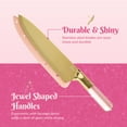 thumbnail image 5 of Paris Hilton 4 Piece Stainless Steel Cutlery Set, Jewel Shaped Handles with Gold Blades, Pink, 5 of 9