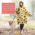 thumbnail image 4 of Beige Sunflower Pattern Wearable Oversized Blanket,Wearable Blanket Hoodie for Adults,Cozy Hooded Blankets with Super Pockets,Super Warm Fuzzy Pullover for Women & Men, 4 of 6