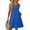 Blue, variant on Summer A-Shaped Dresses For Women Solid Round Neck Sleeveless Fishnet Hollow Out Beach Sundresses For Female Vacation Dresses Commuting Female Evening Dress White M