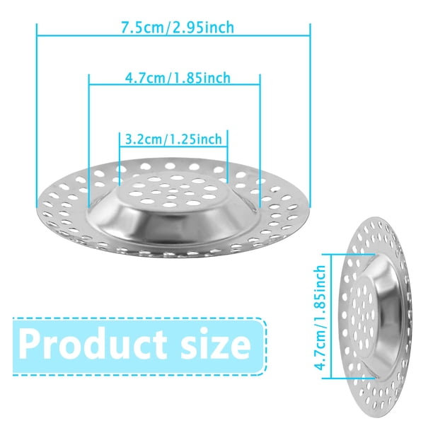 Matsuzay Filtro de fregadero de 2 piezas, desagüe de cocina, accesorios para el hogar de acero inoxidable a prueba de herrumbre, escurridor de Accesorios de baño