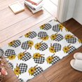 thumbnail image 4 of Rateoe plaid Pumpkin Daisy Pattern Flannel Door Mat Indoor Outdoor Entrance, Waterproof All-Weather Doormat,Fade Resistant, Low Profile Entryway Mat 16x24in, 4 of 7
