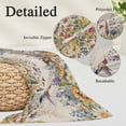 thumbnail image 2 of Spring Floral Pillow Covers, Linen Long Throw Pillow Case, Daisy Sunflowers Wisteria Hummingbird Beige Holiday Pillow Protector Decorative Cushion Cover for Living Room/Bedroom 16" x 24", 2 of 8
