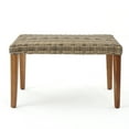 thumbnail image 6 of GDF Studio Savannah Outdoor Wicker and Acacia Wood Ottoman, Mixed Mocha, Natural Brown, 6 of 6