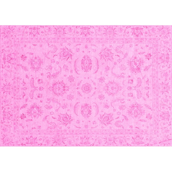 Ahgly Company Indoor Rectangle Oriental Pink Traditional Area Rugs, 5' x 8'