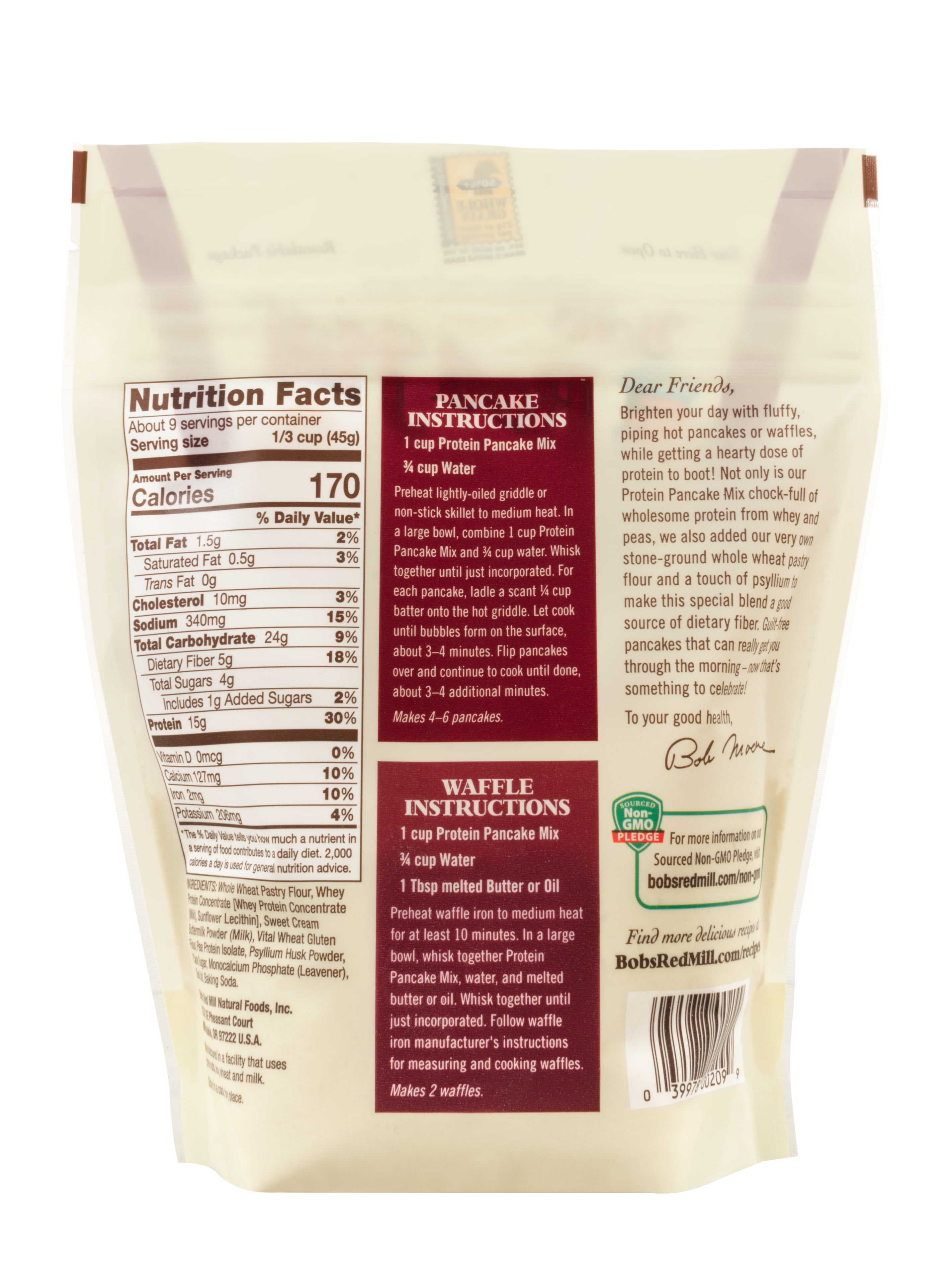 (4 Pack)Bob's Red Mill Protein Pancake & Waffle Mix, 14 Oz