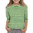 thumbnail image 1 of Tauxra Chandail de la Saint-Patrick pour Adultes, T-Shirt à Manches 3/4 Imprimé Col Rond, T-Shirt Graphique Trèfle Décontracté à Manches Longues pour Activités Festives, 1 of 6