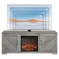 thumbnail image 6 of BELLEZE 58" Farmhouse TV Stand Media Entertainment Center For TVs up to 65" with 18" Fireplace - Hilo (Gray Wash), 6 of 7