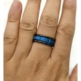 thumbnail image 5 of Matching Ring Couple Rings Black Plated 1CT Blue CZ Wedding Ring Sets Titanium Male Ring, 5 of 7