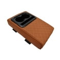 thumbnail image 2 of lacooooppia Car Center Cushion Arm Rest Pad Heightening Pad with Cup Holder Comfortable Auto Armrest Cover for Car SUV Sedan Brown, 2 of 8