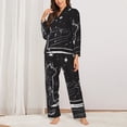 thumbnail image 2 of Sikiie Star Gazing Cat Illustration Pajamas for Women Set, Womens Pajama Sets, Lounge Sets for Women, 2pjs for Women-XX-Large, 2 of 7