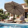thumbnail image 4 of Costway Parasol de Patio 9 Pi avec Sacs de Sable à Base Lestée, Inclinaison à Bouton-Poussoir, Manivelle, Nervures Robustes, Brun, 4 of 10