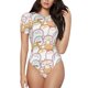 thumbnail image 1 of Balery Cute Cartoon Penguin Body de cuello redondo de manga corta para mujer Tops de manga corta Tops básicos-X-Large, 1 of 7