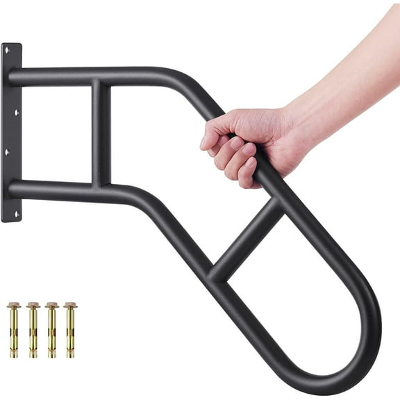 Hand Rails for Outdoor Steps & Elderly (Max 800LBS),U-Shape Wall Mount Stair Railing, Porch, Deck & Garden Grab Bar, Safety Handle for Garage, 1 Pack