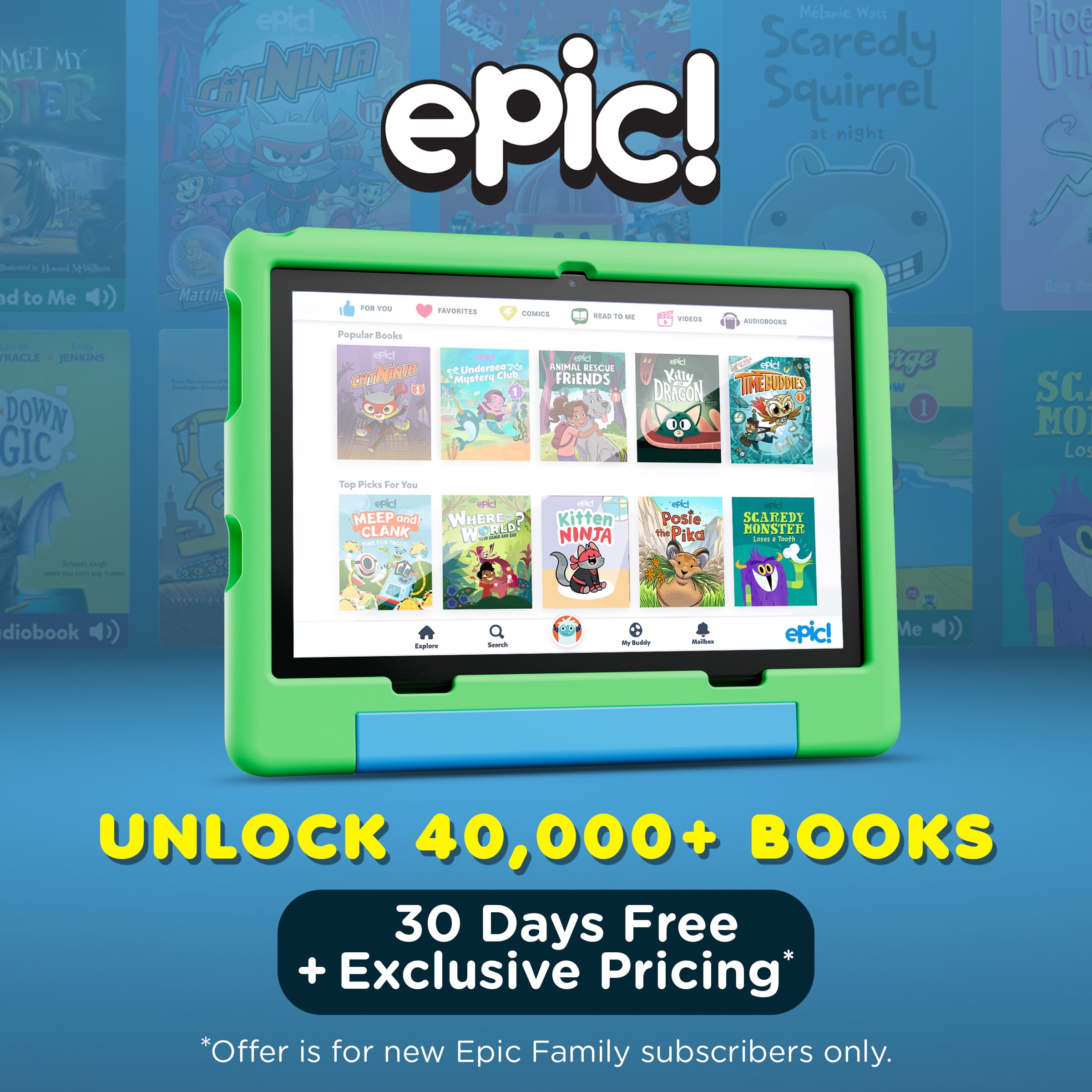Contixo A10 Kids Tablets 2026 Model, Educational Tablets for Kids with Learning Apps, eBooks, and Tablet Case, 10”, Green
