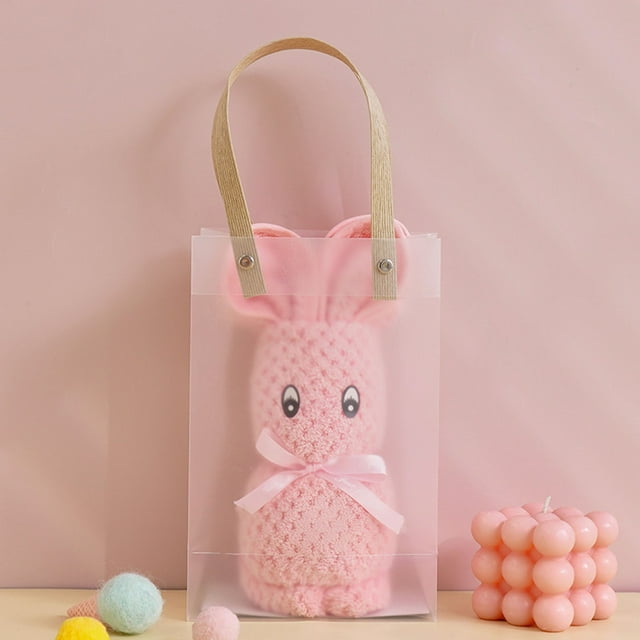Fasiaou Portable Children's Hand Towel with Adorable Design Perfect as a Small Gift for Daily Hygiene and On the Go Use,Pink