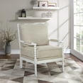 thumbnail image 3 of Kaylee Spindle Chair in Linen  White Fabric with Antique White Frame, 3 of 5