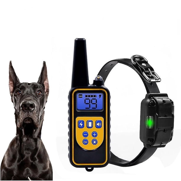Collar eléctrico de adiestramiento para perros, alcance de 800 m, mando a distancia, resistente al agua, recargable (Reino Unido)