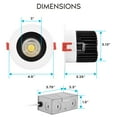 thumbnail image 3 of Luxrite 4 Inch LED Recessed Light, 15W, 5 Color Selectable, 1100 Lumens, Dimmable, Wet Rated - White and Black Trim, 3 of 7