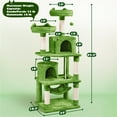 thumbnail image 3 of Yaheetech 62"H Multi Level Cat Tree Tower with Condos, Foam-Padded Perches, Green, 3 of 7