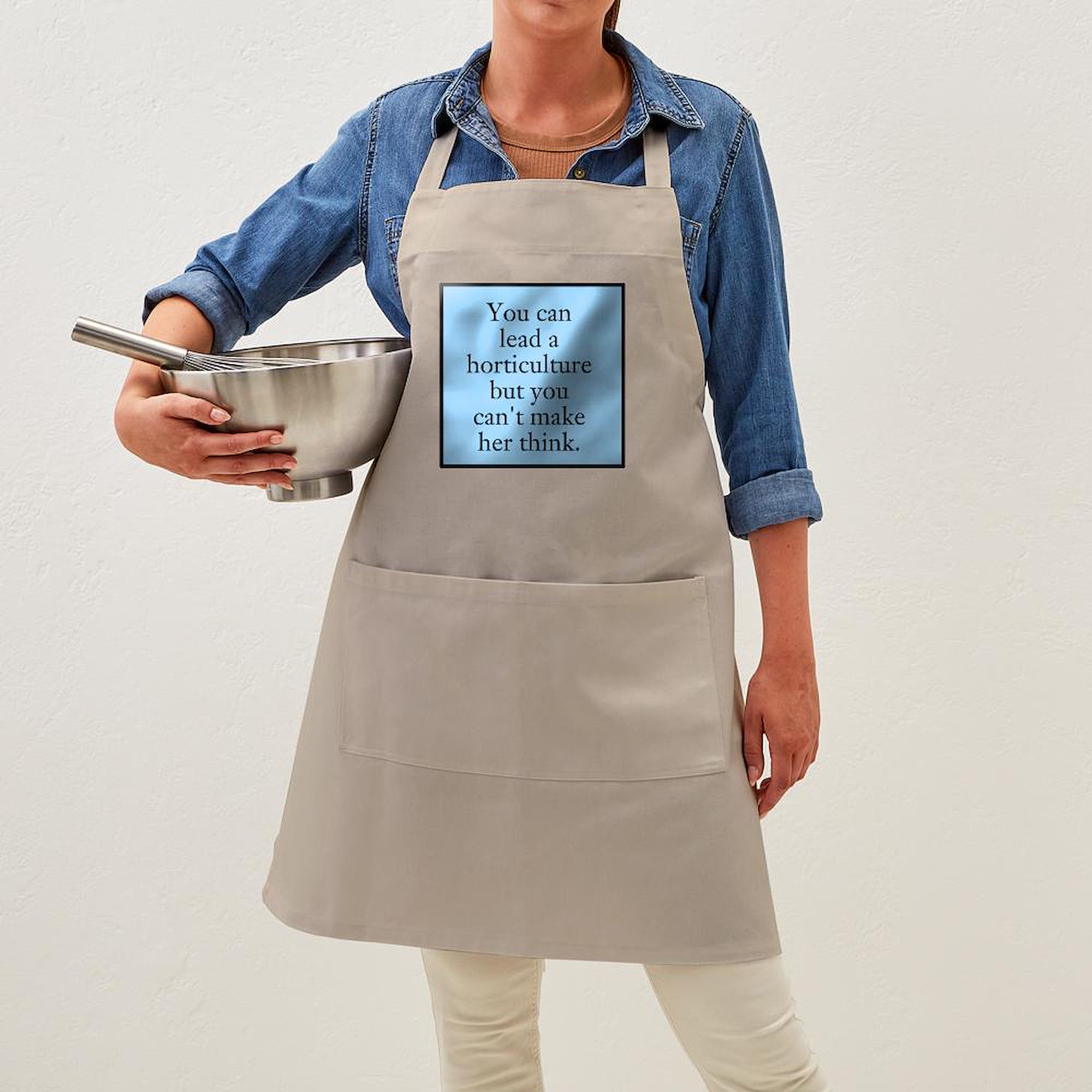 CafePress - You Can Lead A Horticulture - Kitchen Apron with Pockets, Grilling Apron, Baking Apron