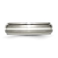 thumbnail image 3 of Titanium Ridged Edge Sterling Silver Inlay 6mm Brushed/Polished Band, 3 of 5