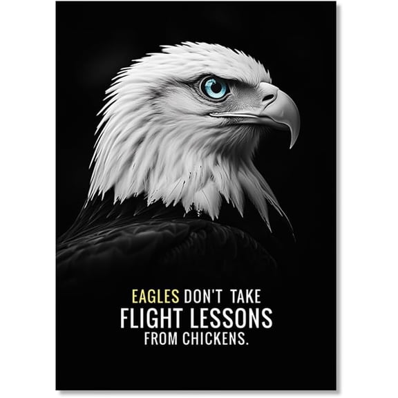 Motivational Phrases Poster Print Inspiring Words Wall Art Canvas Painting Tiger Lion Leopard Eagle Office Decor Home Decoration (16 x24inch=(40 x60 cm),Unframed)
