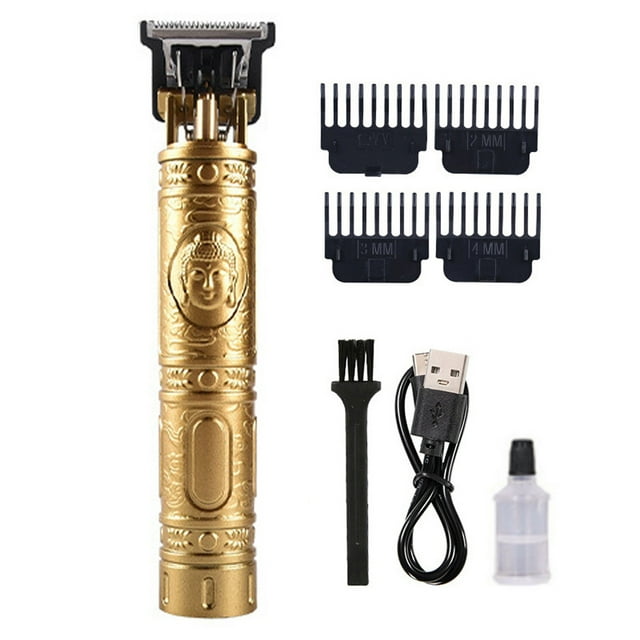 Tignapoo Professional Cordless Hair Clipper with Dragon/Buddha Head Design, 6000-7000 RPM Motor, USB Charging, 30 Min Runtime, ABS & Steel Build, Includes 4 Combs & Accessories (Black/Gold/Bronze)