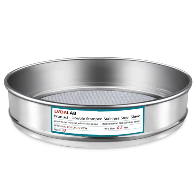 Tamiz de Laboratorio LVDALAB Malla 30 0.6mm Acero Inoxidable 30cm