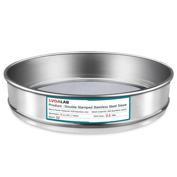 Tamiz de Laboratorio LVDALAB Malla 30 0.6mm Acero Inoxidable 30cm
