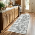 thumbnail image 2 of 2'x6' Runner Rug for Hallway, NovDeco Washable Indoor Rug Neutral Abstract Light Gray, Low Pile & Stain Resistant Carpet for Kitchen Bedside Laundry, 2 of 10