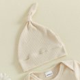 thumbnail image 5 of Cjfdfy Newborn Baby Girl Boy Fall Outfits Cousin Crew Waffled Ribbed Long Sleeve Bodysuit And Hat 2Pcs Infant Cute Coming Home Fall Winter Outfit 0-9M, 5 of 9