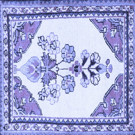 Ahgly Company Indoor Square Animal Blue Traditional Area Rugs, 6' Square