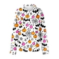 thumbnail image 5 of JTZGDY Halloween Button Down Shirts for Women Plus Size Cute Ghost Pumpkin Printed Fall Long Sleeve Collared Graphic T-Shirts Loose Fit Casual Holiday Gift Oversized Tees Tops, 5 of 8