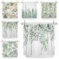 thumbnail image 2 of Watercolor Green Leaf Shower Curtain for Bathroom Vines Plant Nordic Minimalist Polyester Botanic Curtain for Home Hotel 180x240, 2 of 7