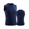 thumbnail image 2 of hotojiny Men's Muscle Tank Top Workout Athletic Running Shirts with Hoods Breathable Sleeveless Quarter Zip Gym Hoodies, 2 of 6