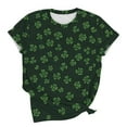 thumbnail image 6 of FDGIU ‌‌‌‌‌‌Women's St. Patrick's Day Graphic Tee - Short Sleeve Shamrock Print Crew Neck T-Shirt, 6 of 6