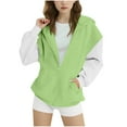 thumbnail image 2 of Spazoro Girls Hooded Sweatshirts, Soft & Comfy Long Sleeve Color Block Fleece Lined Fall Winter Tops for Girls Green Size 4-5T, 2 of 4