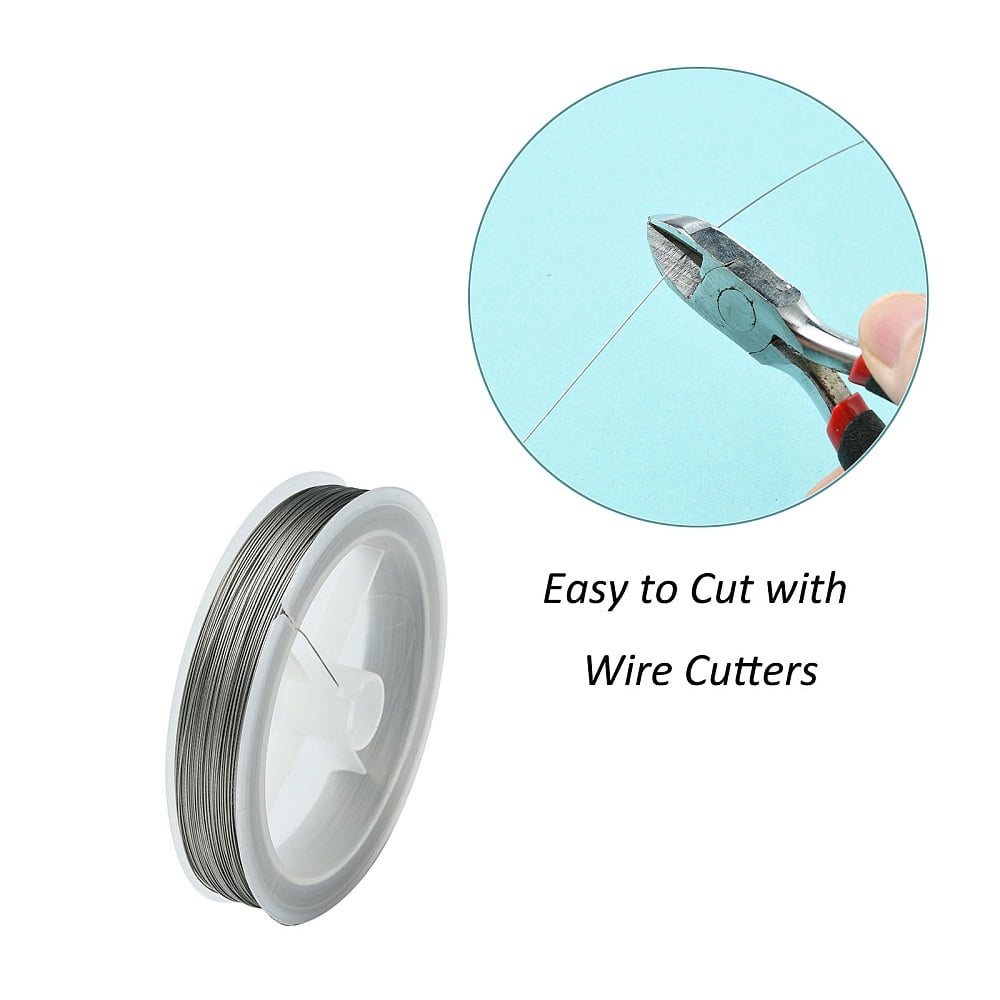 Tarnish Resistant Tail Wire Nylon-coated Stainless Steel Original Color Raw 25 Gauge(0.45mm) about 131.23 Feet(40m)/Roll