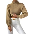 thumbnail image 2 of Lilgiuy Women's Turtleneck Long-sleeved Casual Sweater Pullover Sweater for Leggings Jeans or Shorts, 2 of 5
