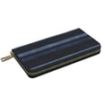 thumbnail image 3 of Leather Wallet 8 X 4.3 In Comfortable Light Waterproof And Durable Zipper Design Easy To Carry Darkblue Stripe_1, 3 of 8