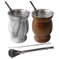 thumbnail image 3 of Juego de mate de acero inoxidable 18/8 de 230 ml. Incluye bombilla de pared doble, cepillo de limpieza Gaiwan, 3 of 6