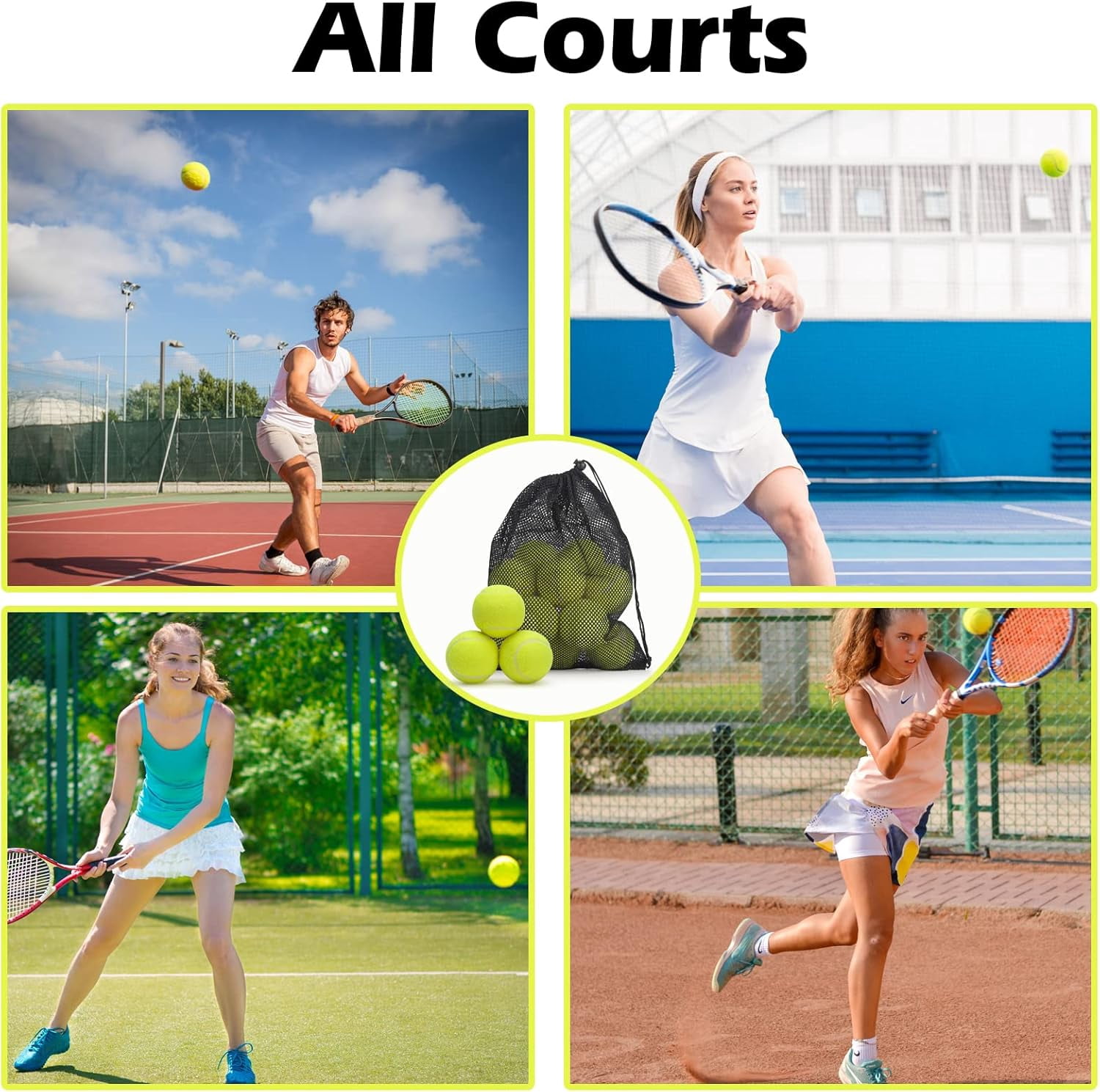 12 Pack Tennis Balls, Advanced Pressure Training Tennis Balls Practice Balls, Tennis Balls for Dogs, Thickened Tennis with Mesh Bag for Transport, Beginner Exercise Ball, Sturdy High Elastic